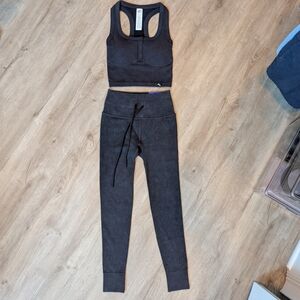 JoyLab Charcoal Leggings and Sports Bra Set